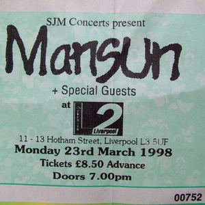 Mansun concert at Glastonbury Festival 1997, Pilton on 27 June 1997